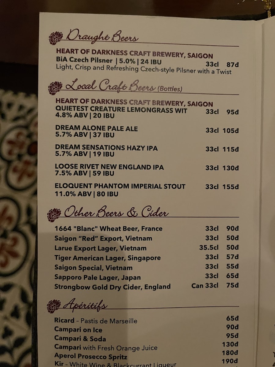 Menu - The Refinery Restaurant photo 10